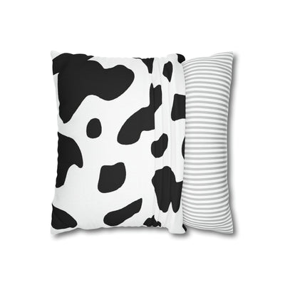 Decorative Throw Pillow Covers With Zipper - Set Of 2 Black And White Abstract