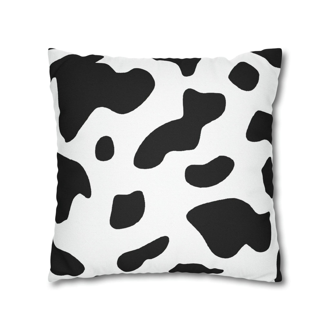 Decorative Throw Pillow Cover Black and White Abstract Cow Print Pattern