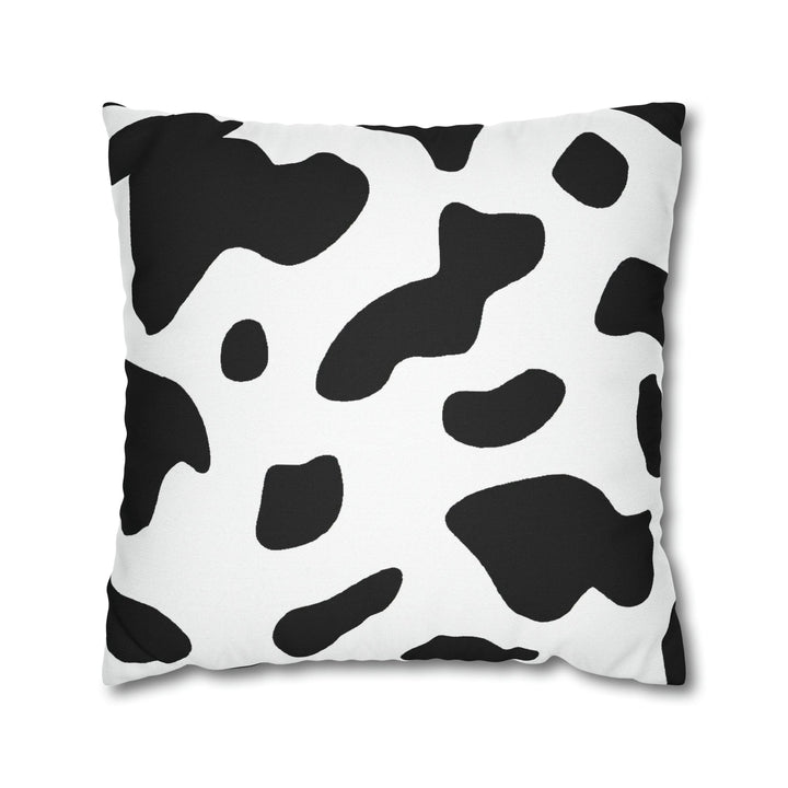 Decorative Throw Pillow Cover Black and White Abstract Cow Print Pattern