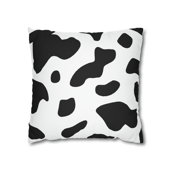 Decorative Throw Pillow Cover Black and White Abstract Cow Print Pattern