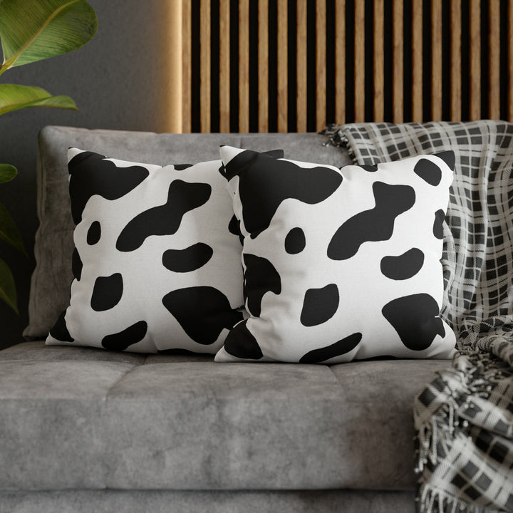 Decorative Throw Pillow Cover Black and White Abstract Cow Print Pattern