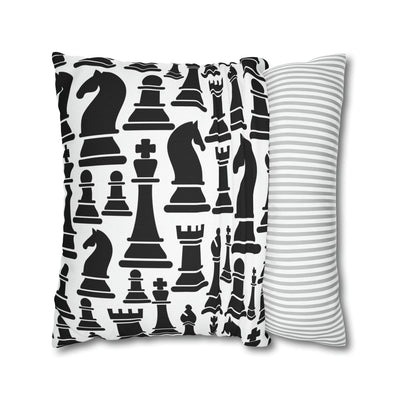 Decorative Throw Pillow Covers With Zipper - Set Of 2 Black And White Chess