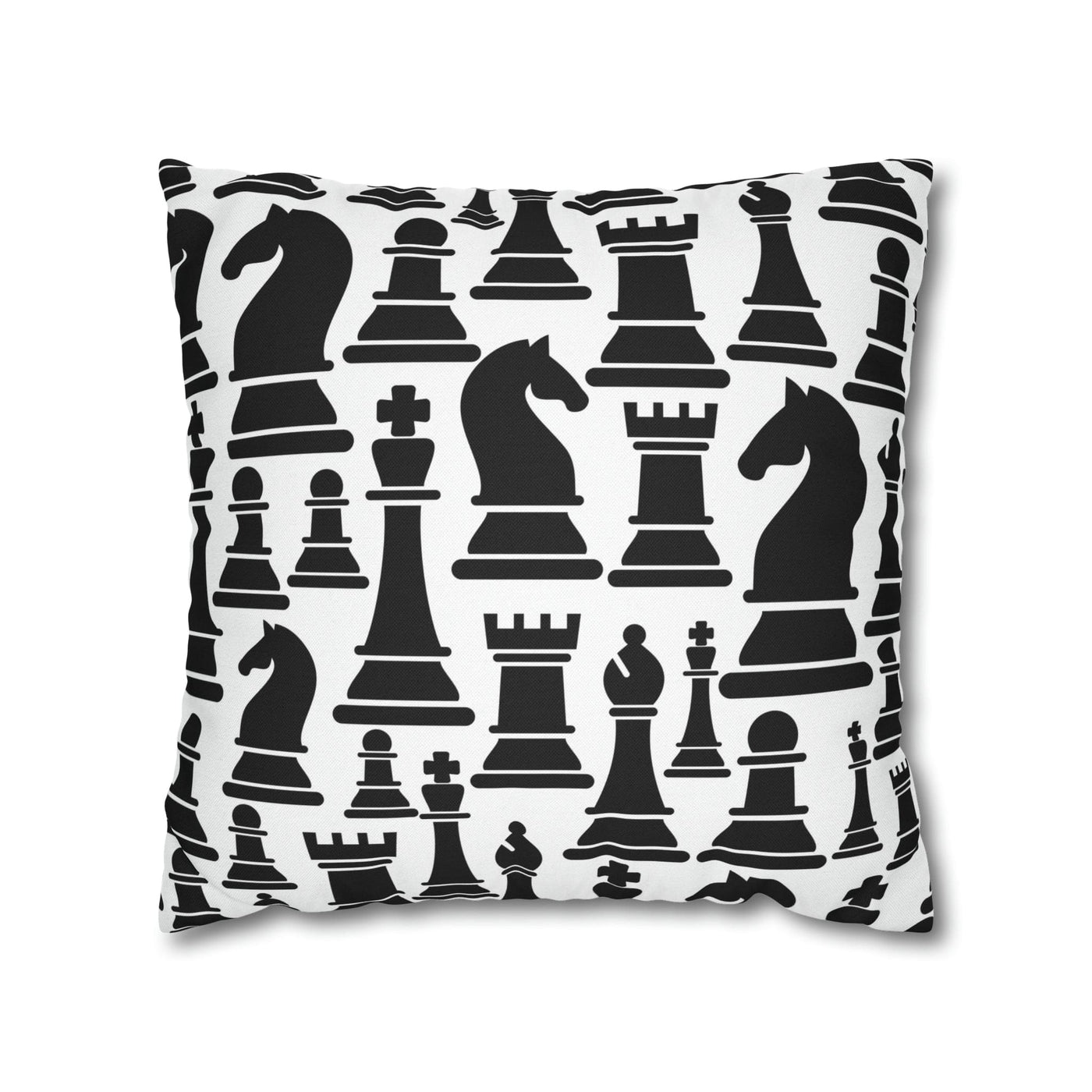 Decorative Throw Pillow Covers With Zipper - Set Of 2 Black And White Chess
