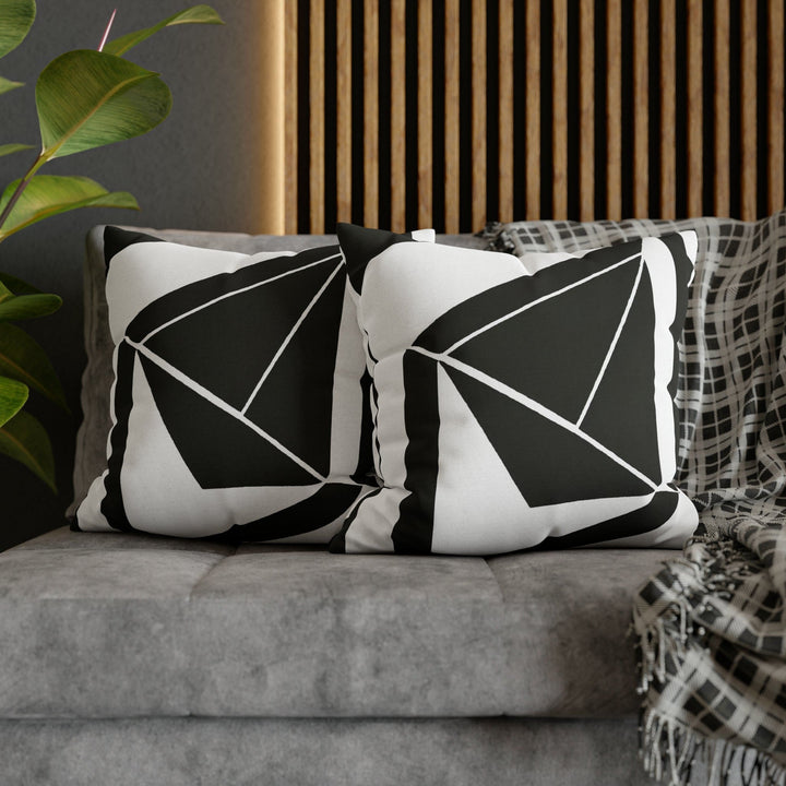 Decorative Throw Pillow Cover Black and White Geometric Pattern - Decorative