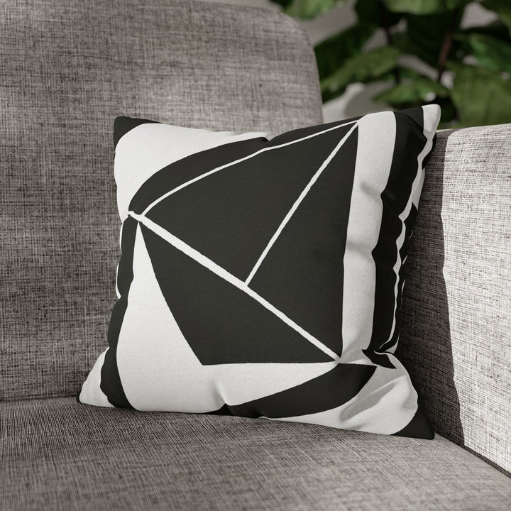 Decorative Throw Pillow Cover Black and White Geometric Pattern - Decorative