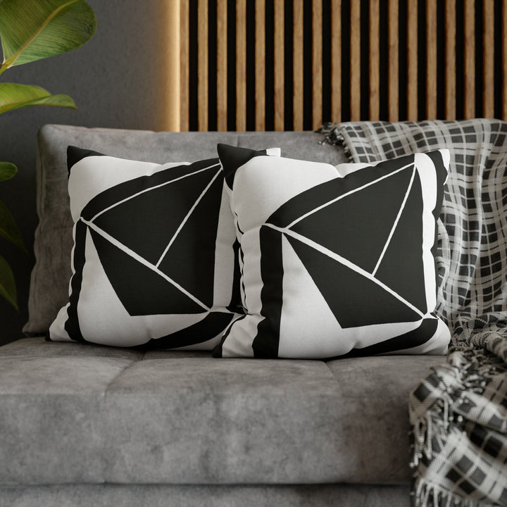 Decorative Throw Pillow Cover Black and White Geometric Pattern - Decorative