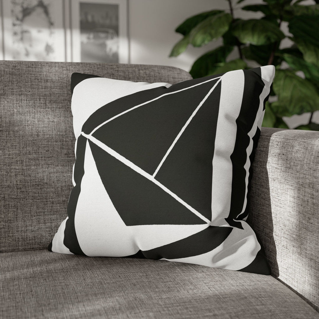 Decorative Throw Pillow Cover Black and White Geometric Pattern - Decorative