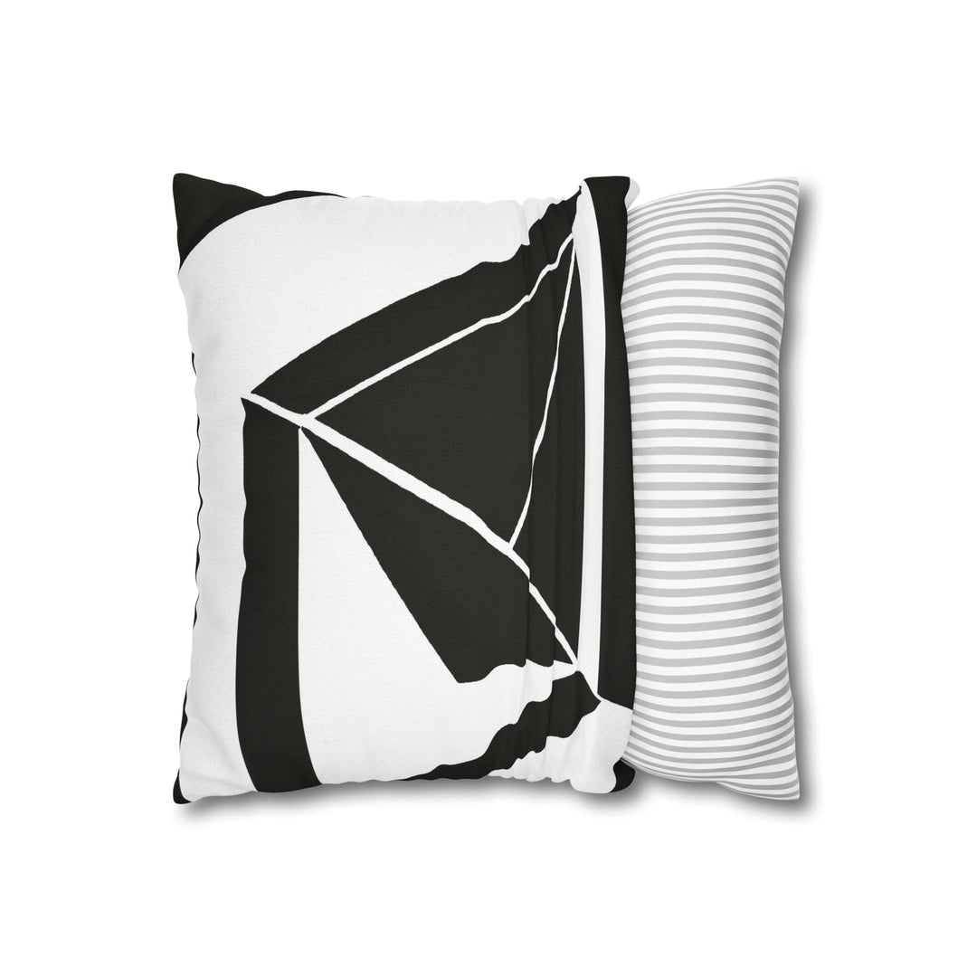 Decorative Throw Pillow Cover Black and White Geometric Pattern - Decorative