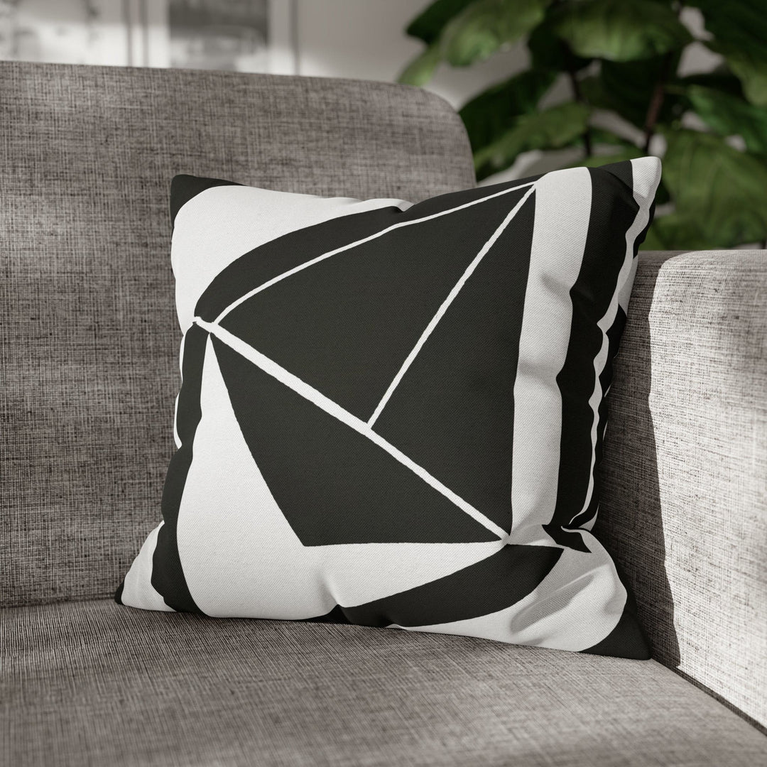 Decorative Throw Pillow Cover Black and White Geometric Pattern - Decorative