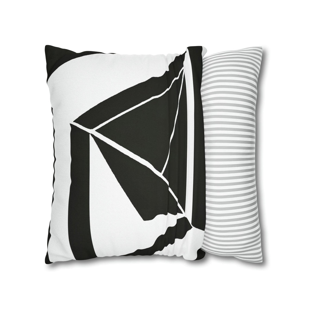 Decorative Throw Pillow Cover Black and White Geometric Pattern - Decorative