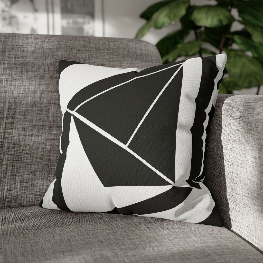 Decorative Throw Pillow Cover Black and White Geometric Pattern - Decorative