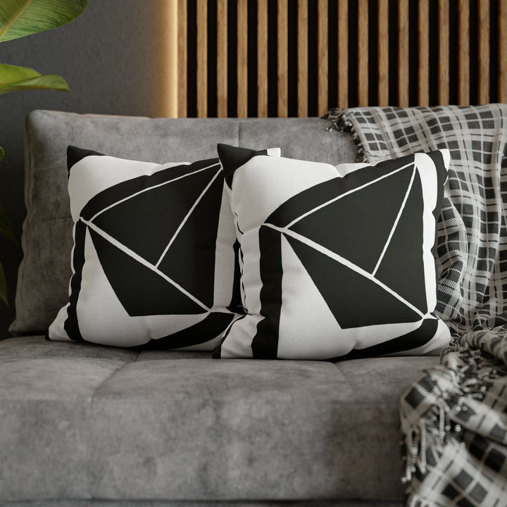 Decorative Throw Pillow Cover Black and White Geometric Pattern - Decorative