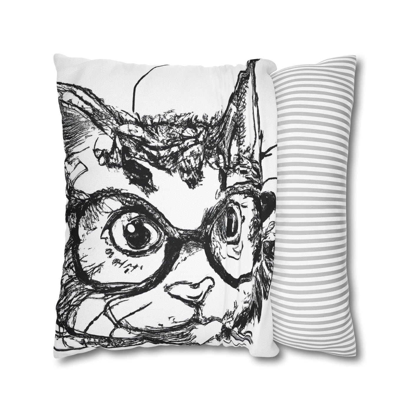 Decorative Throw Pillow Covers With Zipper - Set Of 2 Black And White Intense