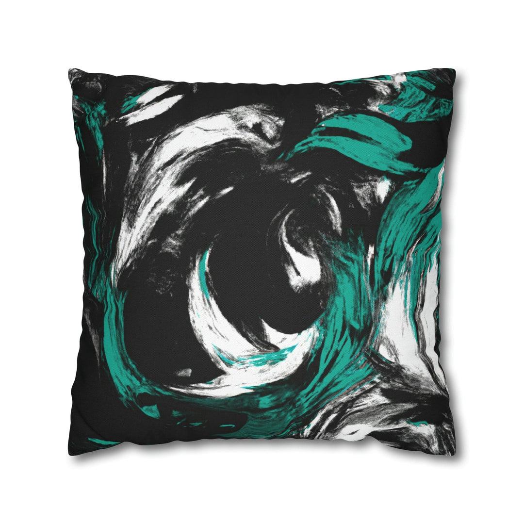 Decorative Throw Pillow Cover Black Green White Abstract Pattern - Decorative