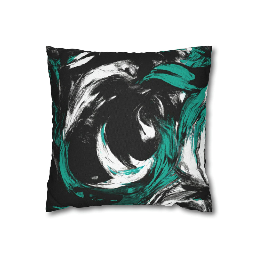 Decorative Throw Pillow Cover Black Green White Abstract Pattern - Decorative