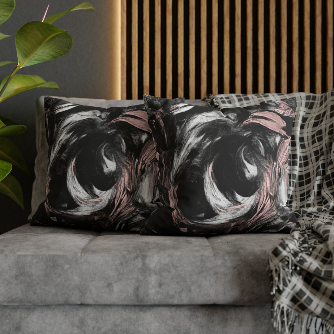 Decorative Throw Pillow Cover Black Pink White Abstract Pattern - Decorative