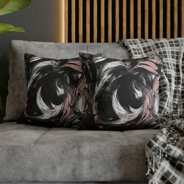 Decorative Throw Pillow Cover Black Pink White Abstract Pattern - Decorative