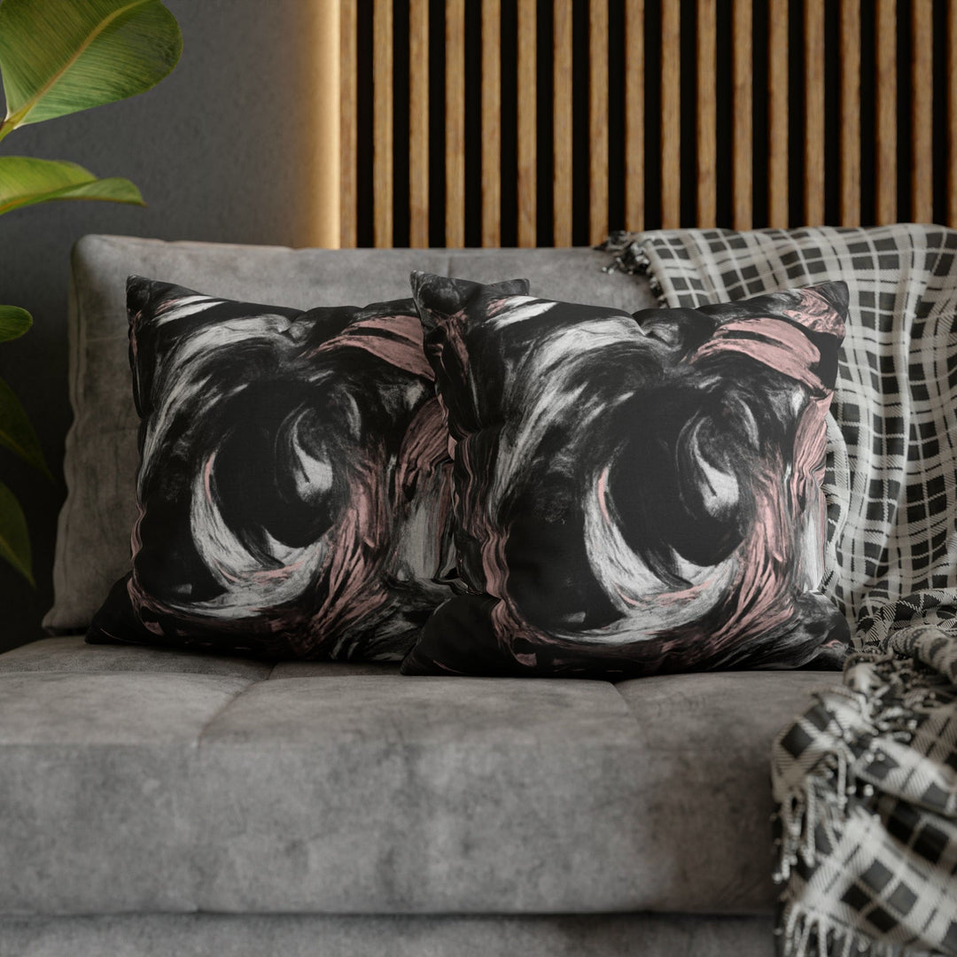 Decorative Throw Pillow Cover Black Pink White Abstract Pattern - Decorative