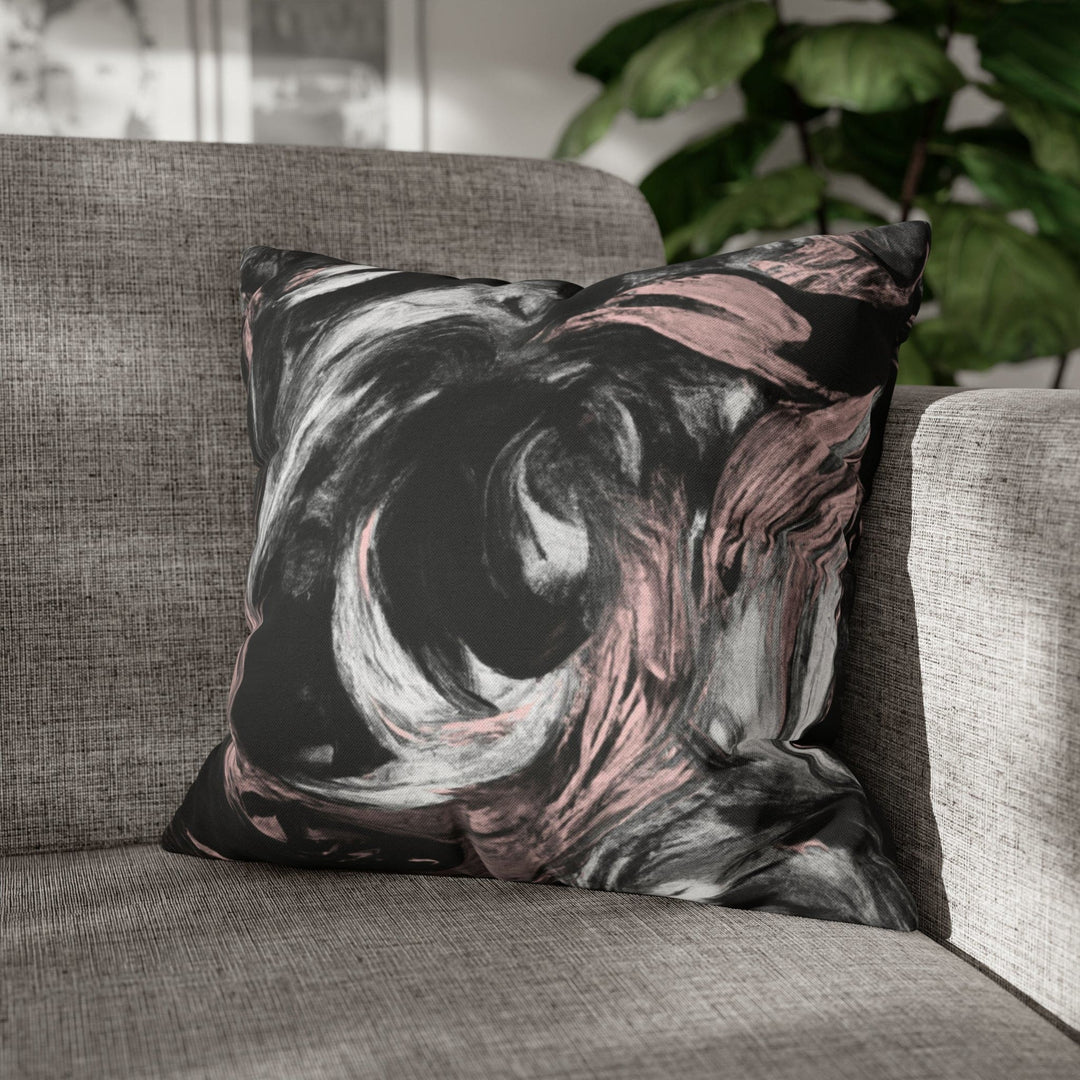 Decorative Throw Pillow Cover Black Pink White Abstract Pattern - Decorative