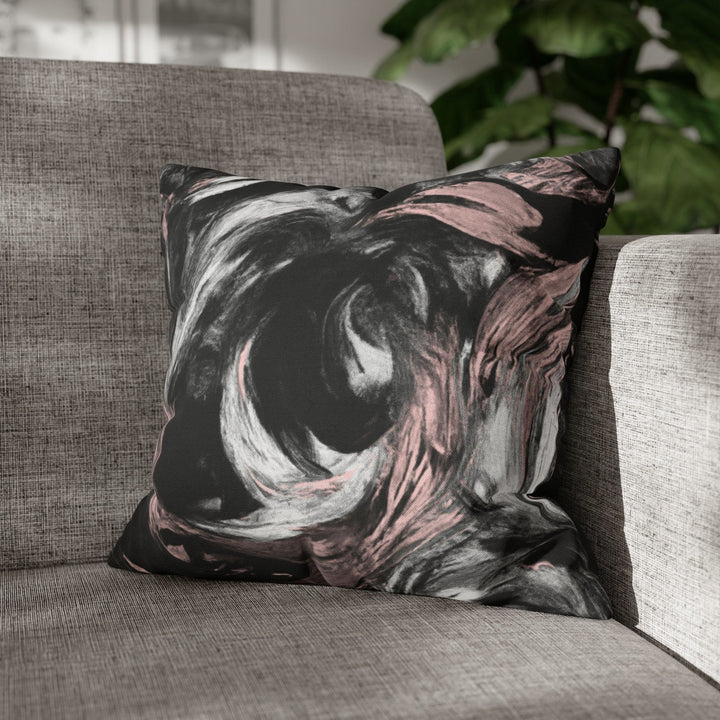 Decorative Throw Pillow Cover Black Pink White Abstract Pattern - Decorative