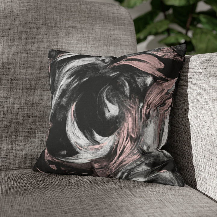 Decorative Throw Pillow Cover Black Pink White Abstract Pattern - Decorative