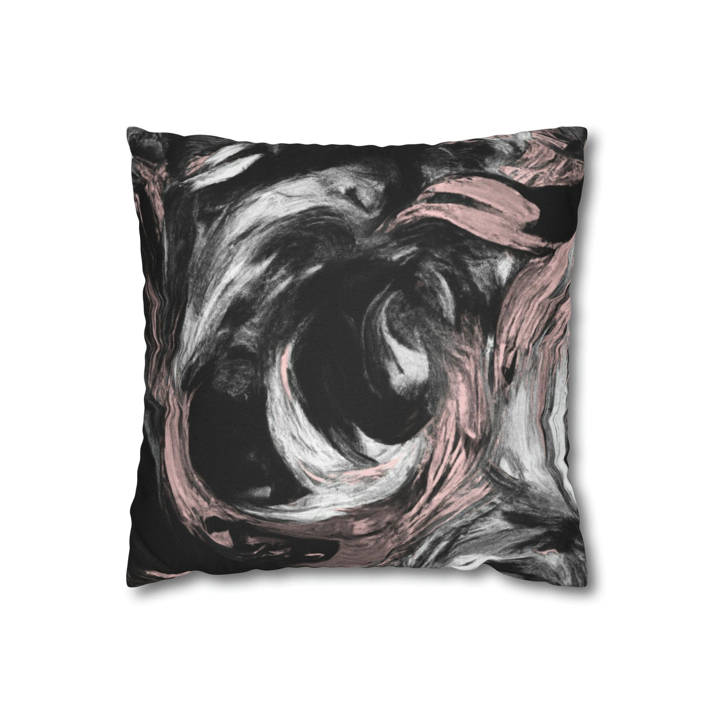 Decorative Throw Pillow Covers With Zipper - Set Of 2 Black Pink White Abstract
