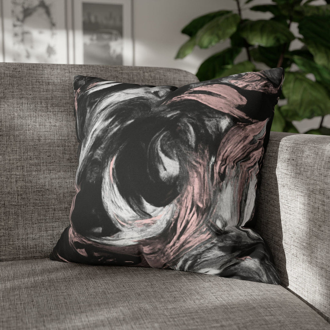 Decorative Throw Pillow Cover Black Pink White Abstract Pattern - Decorative