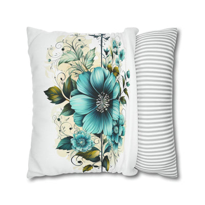 Decorative Throw Pillow Covers With Zipper - Set Of 2 Blue Green Christian