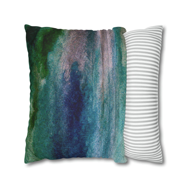 Decorative Throw Pillow Cover - Blue Hue Watercolor Abstract Print