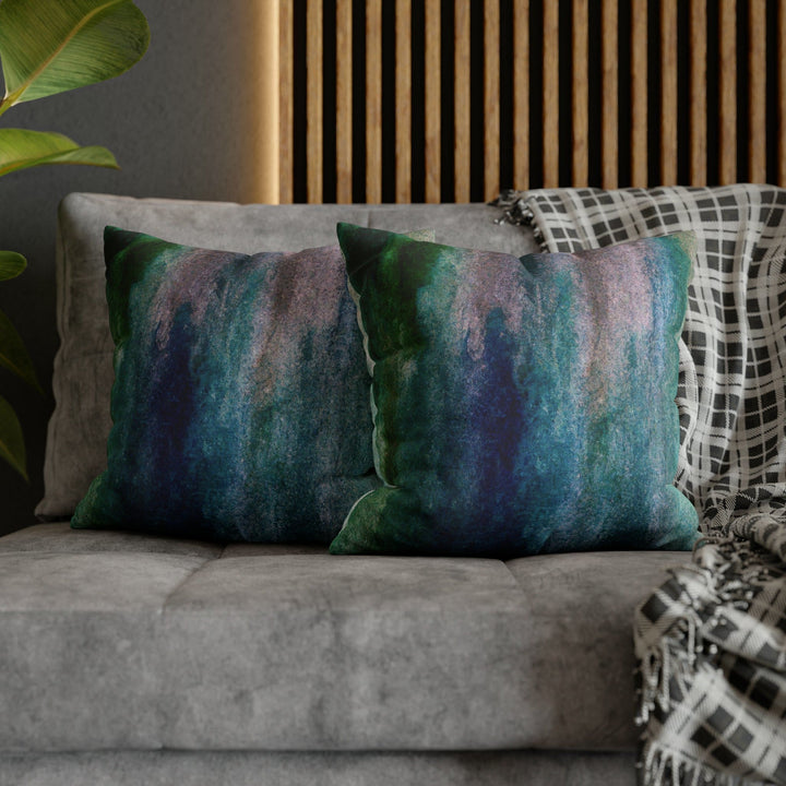 Decorative Throw Pillow Cover - Blue Hue Watercolor Abstract Print