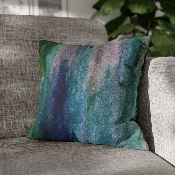 Decorative Throw Pillow Cover - Blue Hue Watercolor Abstract Print