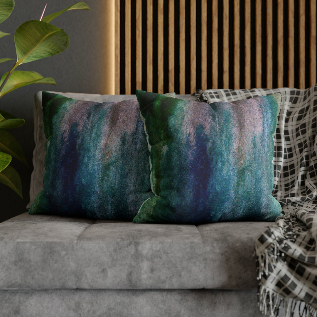 Decorative Throw Pillow Cover - Blue Hue Watercolor Abstract Print