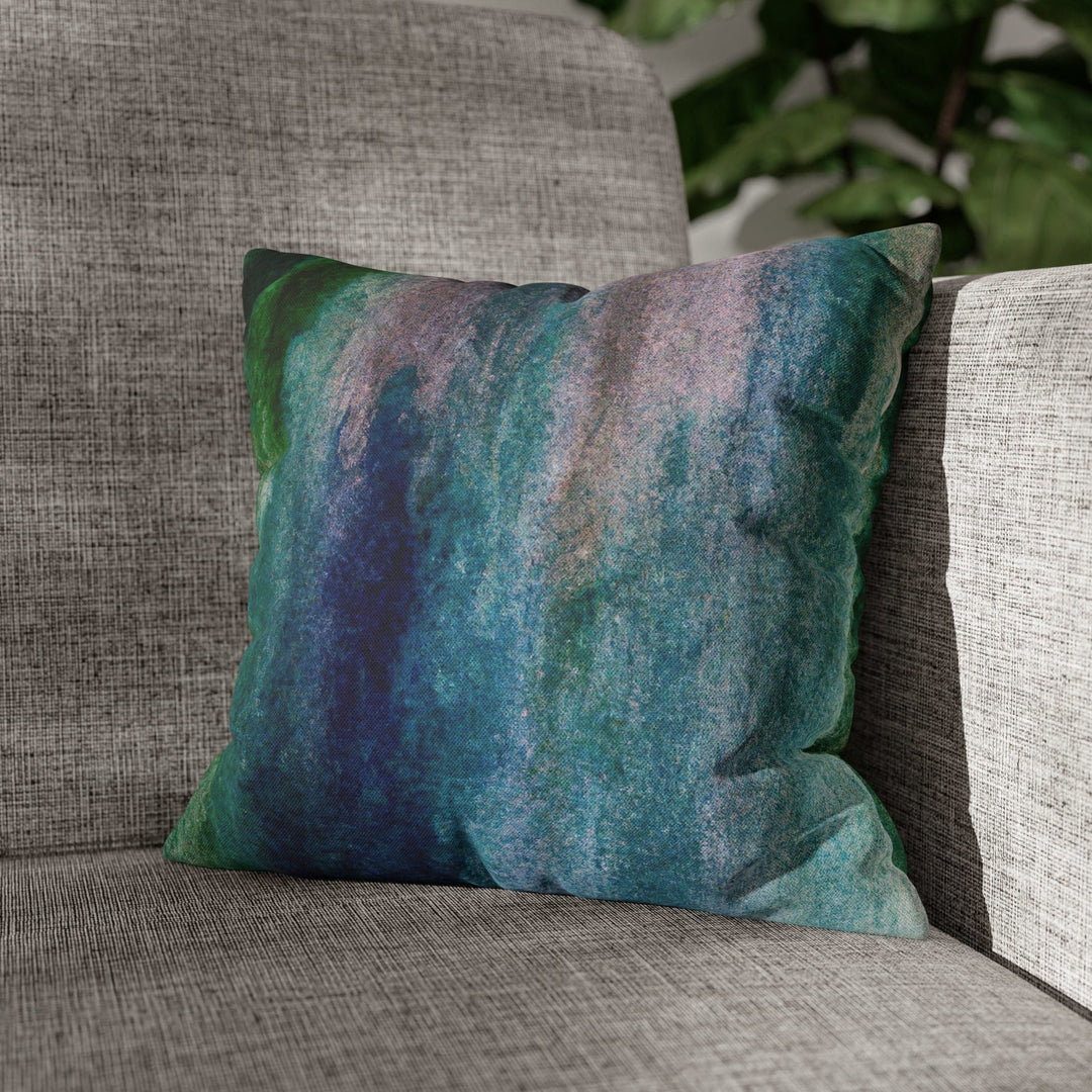 Decorative Throw Pillow Cover - Blue Hue Watercolor Abstract Print