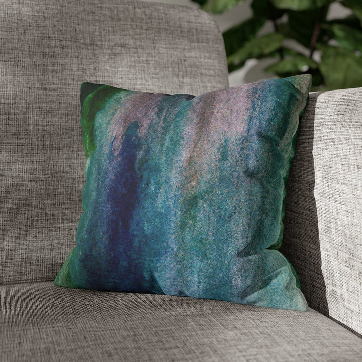Decorative Throw Pillow Cover - Blue Hue Watercolor Abstract Print