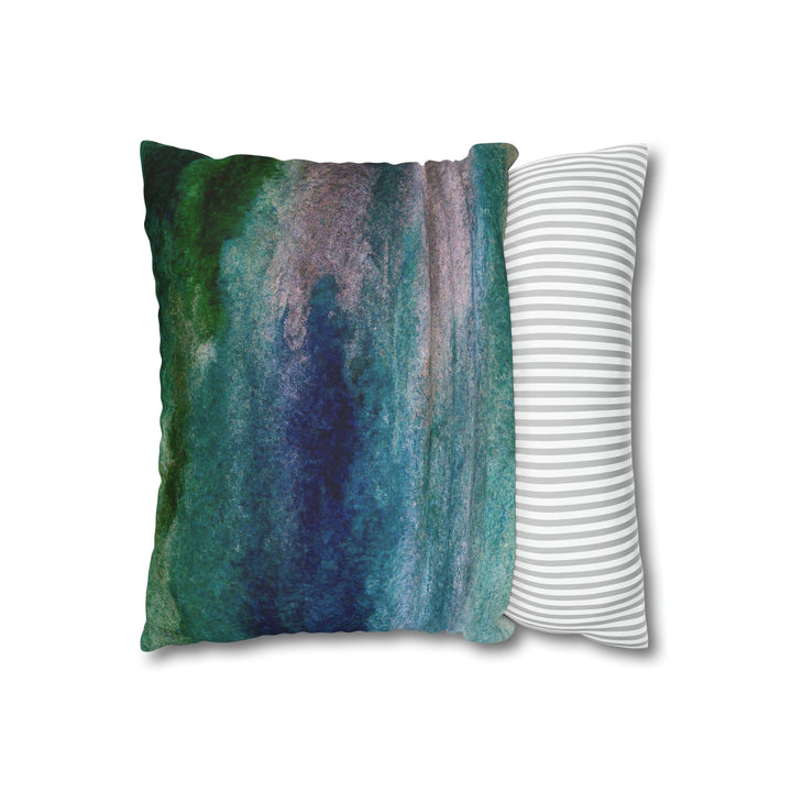 Decorative Throw Pillow Cover - Blue Hue Watercolor Abstract Print