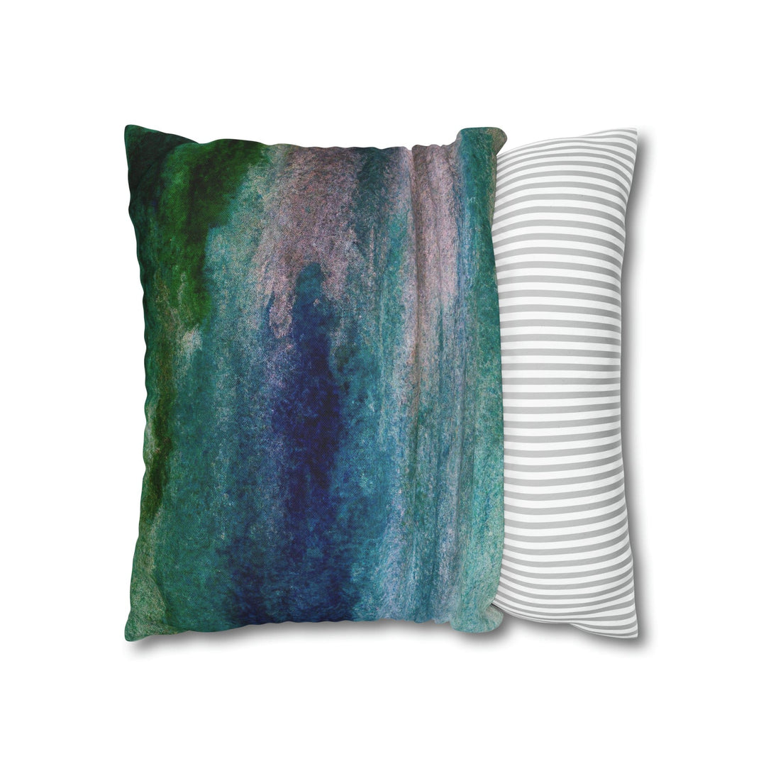 Decorative Throw Pillow Cover - Blue Hue Watercolor Abstract Print