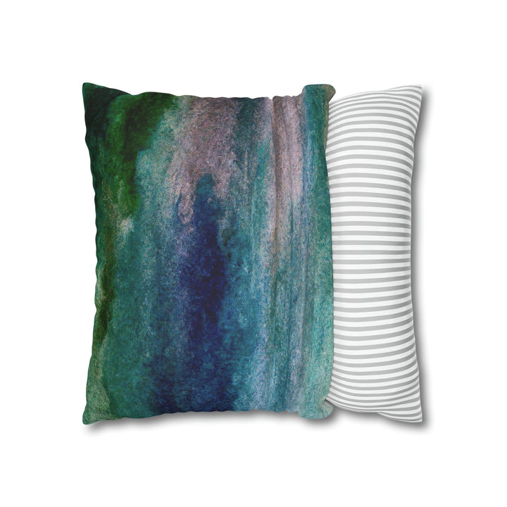 Decorative Throw Pillow Cover - Blue Hue Watercolor Abstract Print