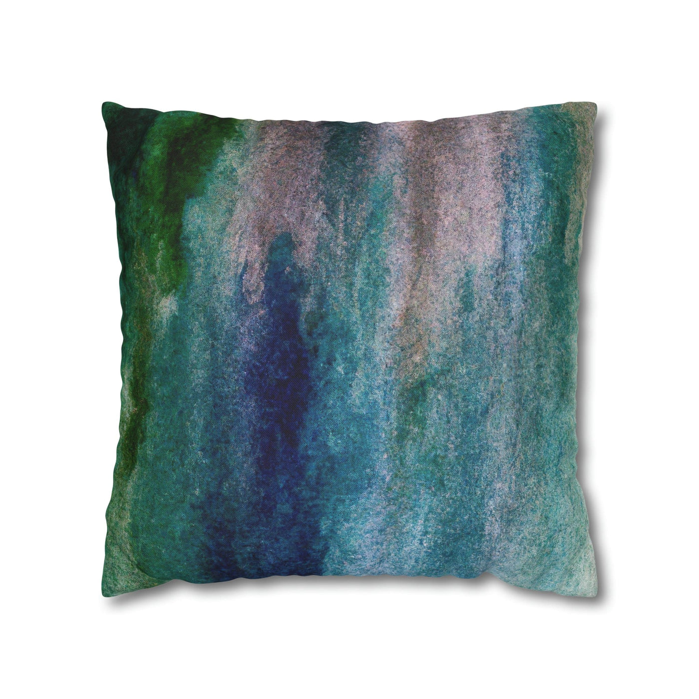 Decorative Throw Pillow Covers With Zipper - Set Of 2 Blue Hue Watercolor