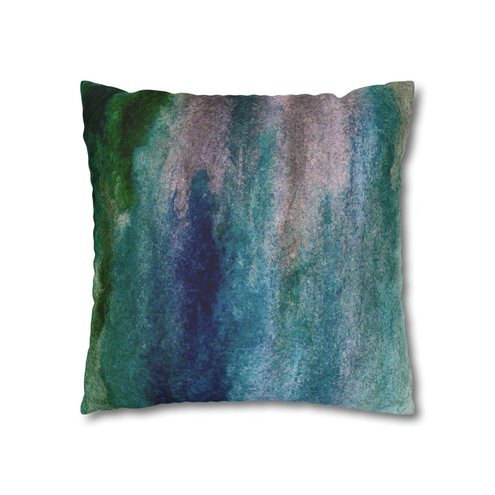Decorative Throw Pillow Cover - Blue Hue Watercolor Abstract Print
