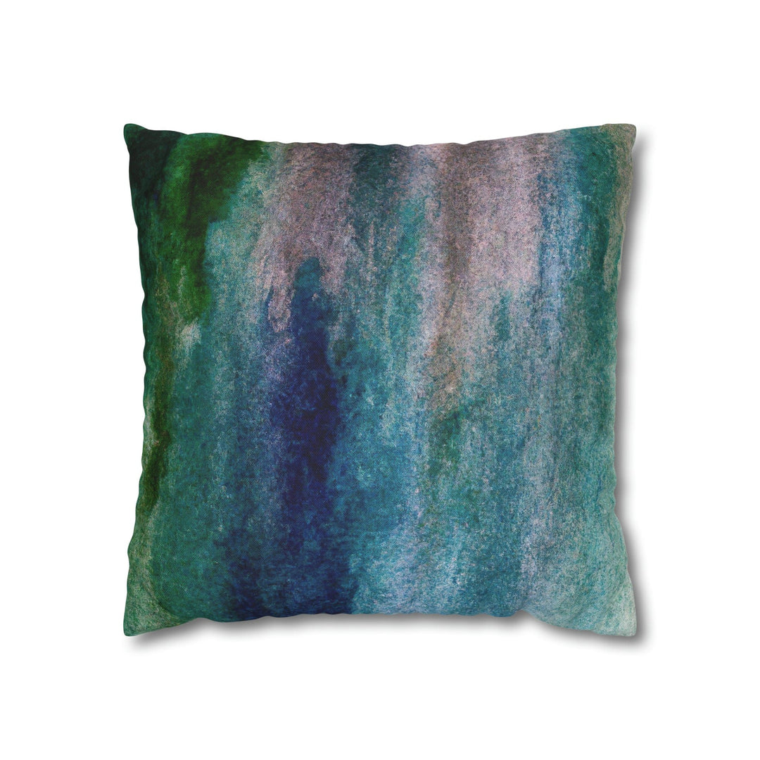 Decorative Throw Pillow Cover - Blue Hue Watercolor Abstract Print