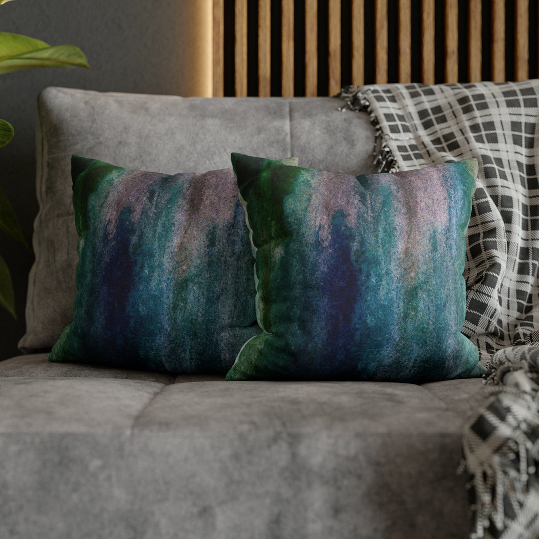 Decorative Throw Pillow Cover - Blue Hue Watercolor Abstract Print