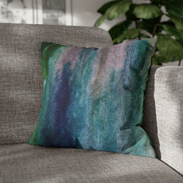 Decorative Throw Pillow Cover - Blue Hue Watercolor Abstract Print