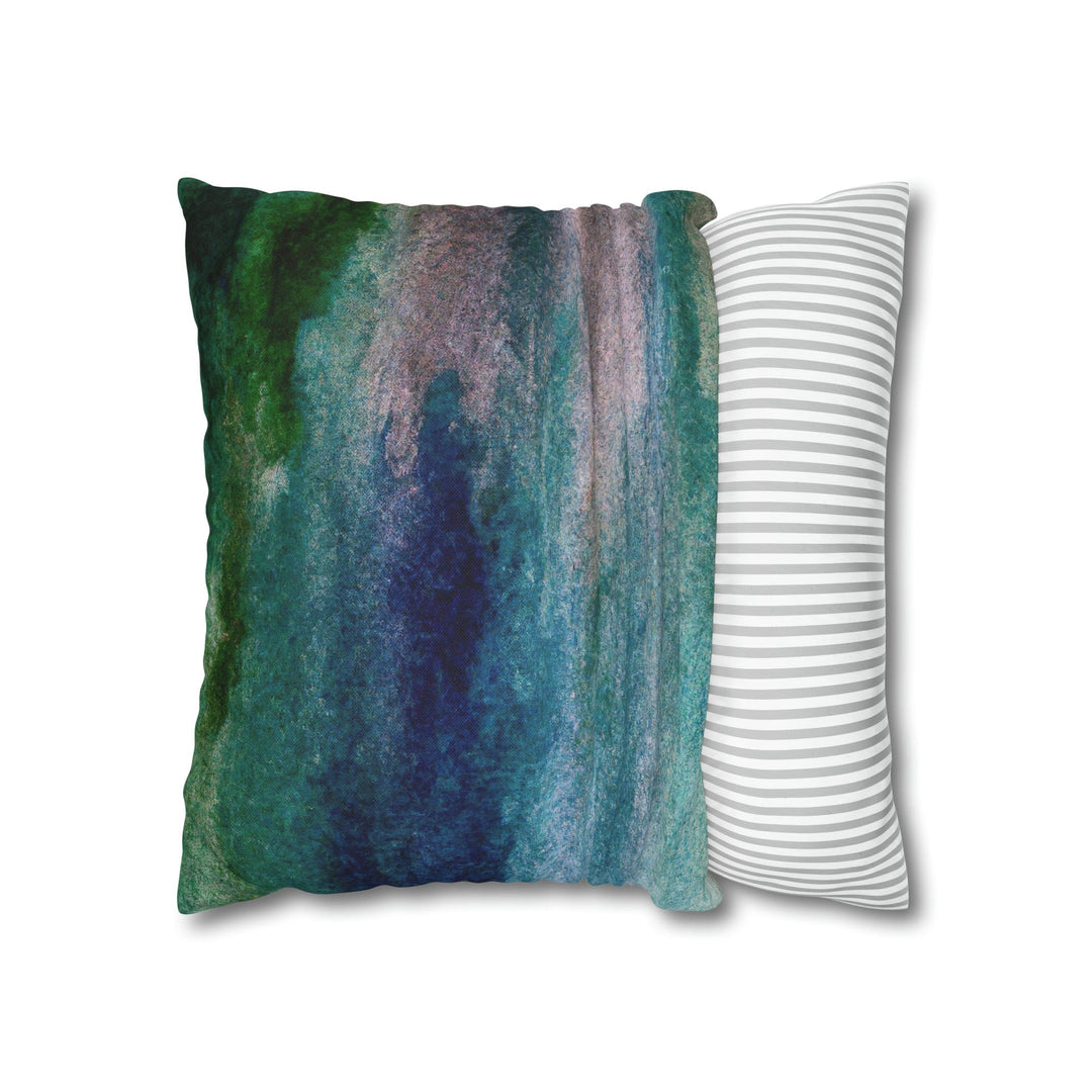 Decorative Throw Pillow Cover - Blue Hue Watercolor Abstract Print