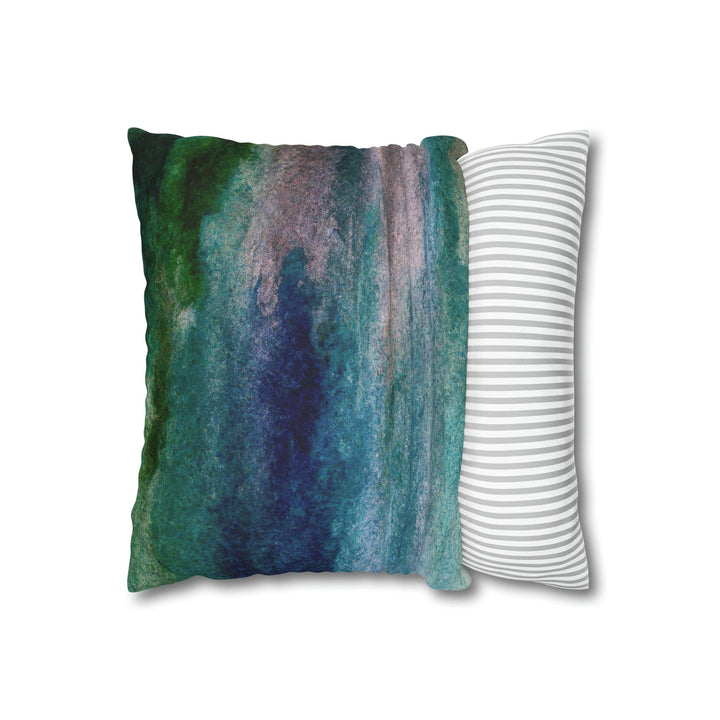 Decorative Throw Pillow Cover - Blue Hue Watercolor Abstract Print