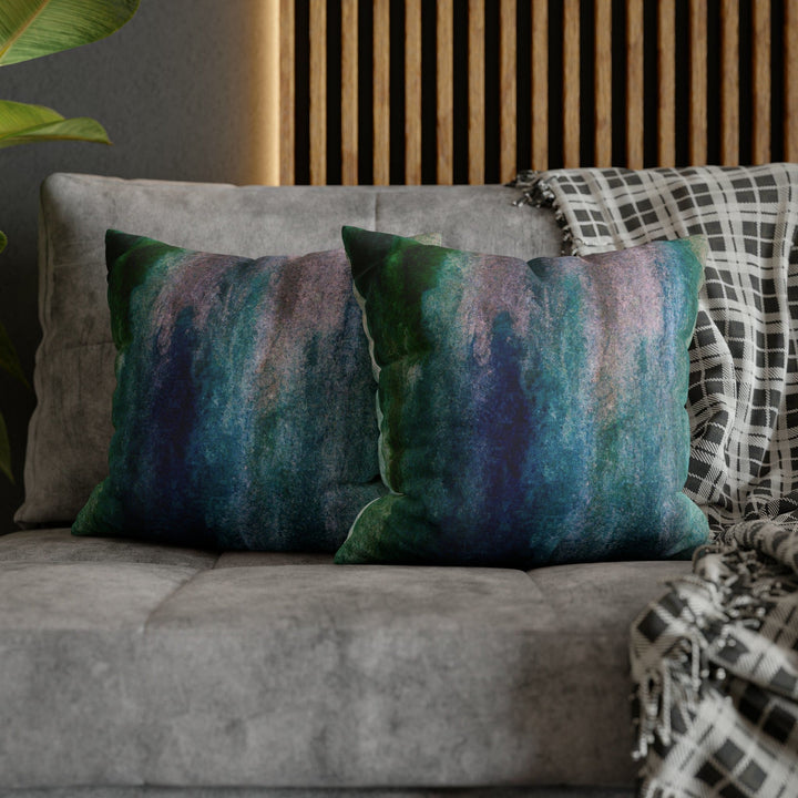 Decorative Throw Pillow Cover - Blue Hue Watercolor Abstract Print