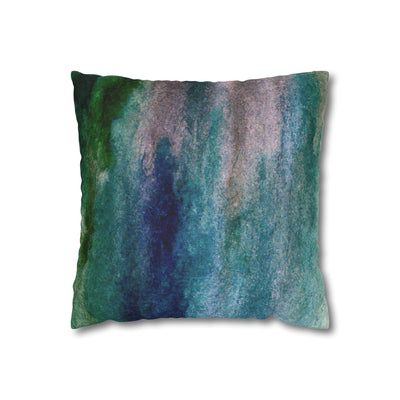 Decorative Throw Pillow Covers With Zipper - Set Of 2 Blue Hue Watercolor