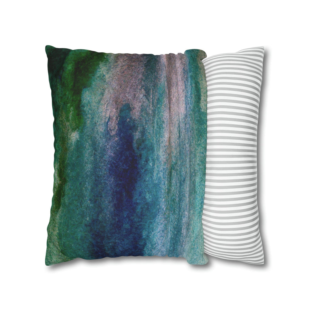 Decorative Throw Pillow Cover - Blue Hue Watercolor Abstract Print