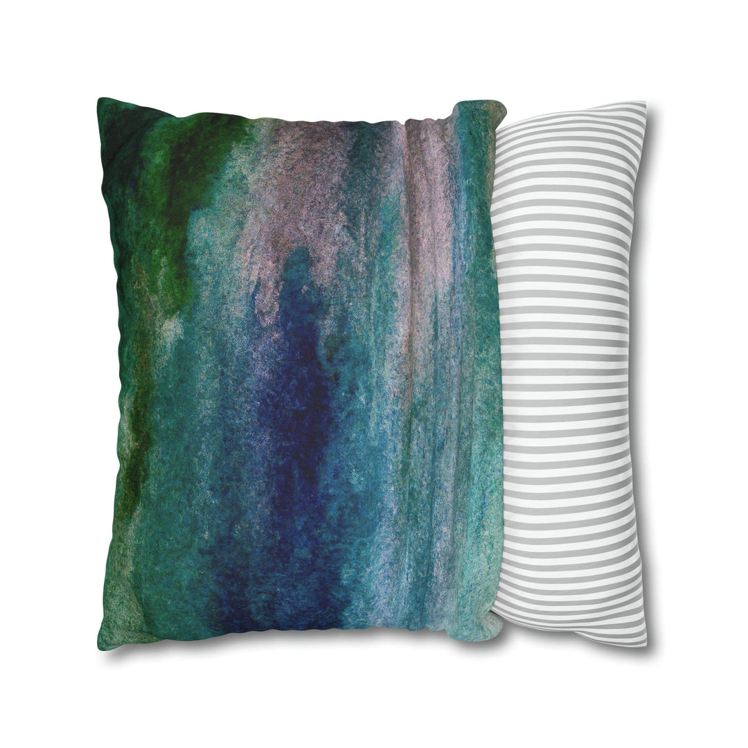 Decorative Throw Pillow Cover - Blue Hue Watercolor Abstract Print