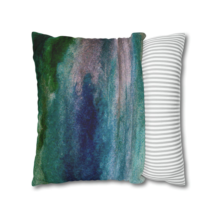 Decorative Throw Pillow Cover - Blue Hue Watercolor Abstract Print