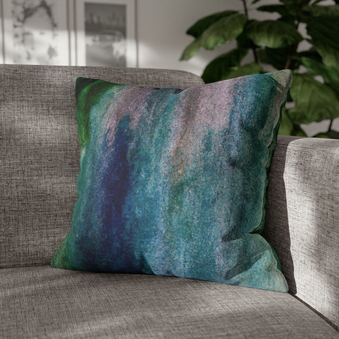 Decorative Throw Pillow Cover - Blue Hue Watercolor Abstract Print